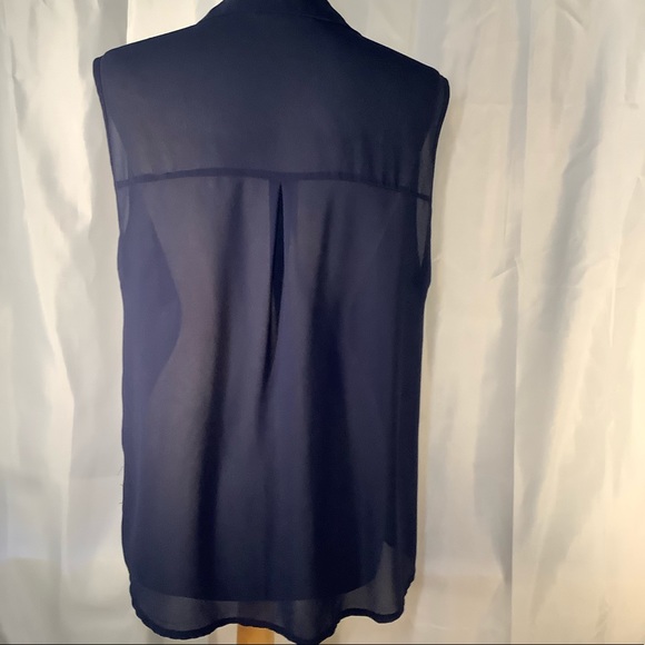 Foreign Exchange Button Down Sheer Embellished S/M - Picture 9 of 12